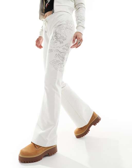 Pantalones de chándal de corte acampanado con logo estampado en la parte trasera de Ed Hardy (parte de un conjunto), 4 de 5
