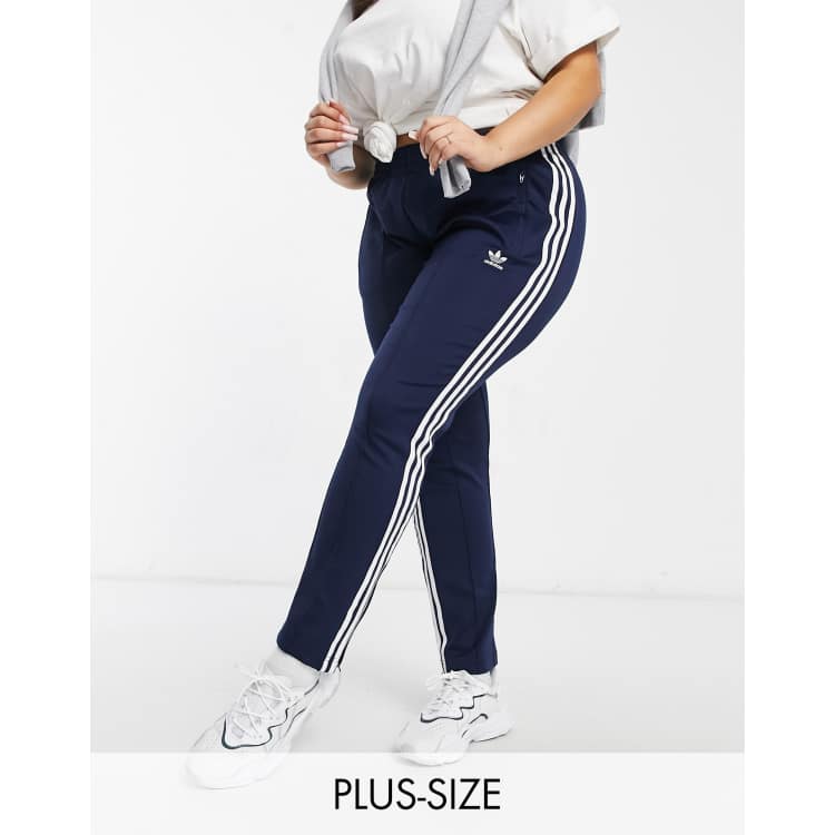 Numérico Aparecer Vinagre Pantalones de chándal de talla grande azul marino con logo de tres rayas de  adidas Originals | ASOS