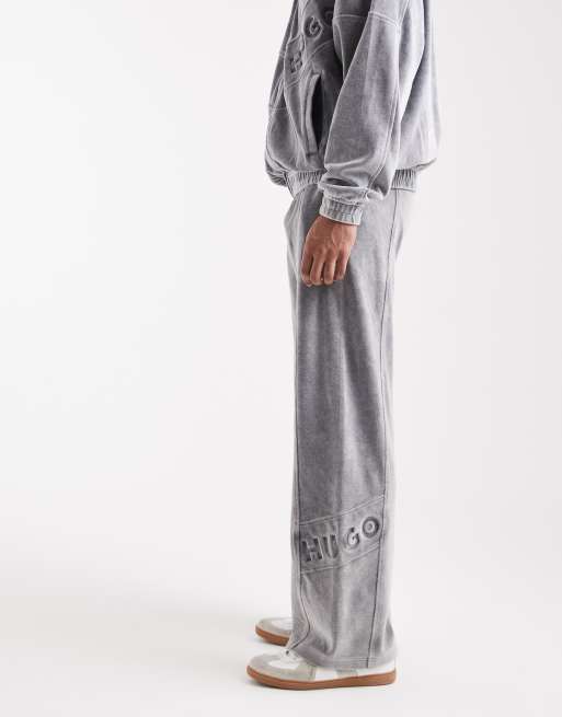 Pantalones de chándal gris carbón extragrandes con lavado ácido Delsoni de HUGO Red (parte de un conjunto), 3 de 5