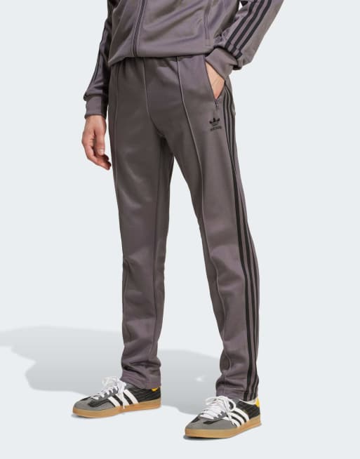 Pantalones de chándal gris tierra y negros Adicolor Classics Beckenbauer de adidas Originals