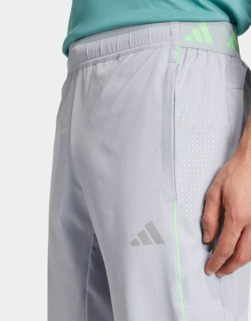 Pantalones de chándal plateado halo y verde neón Tech Apparel de adidas Performance, 3 de 5