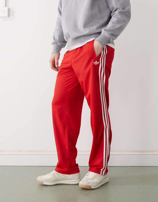 Pantalones de chándal rojo escarlata de malla Firebird Adicolor de adidas Originals