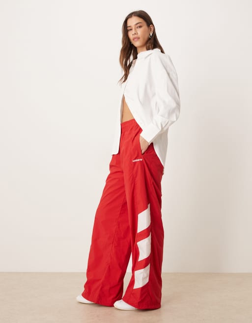 Pantalones de chándal rojo escarlata lavado con diseño color block de adidas Originals