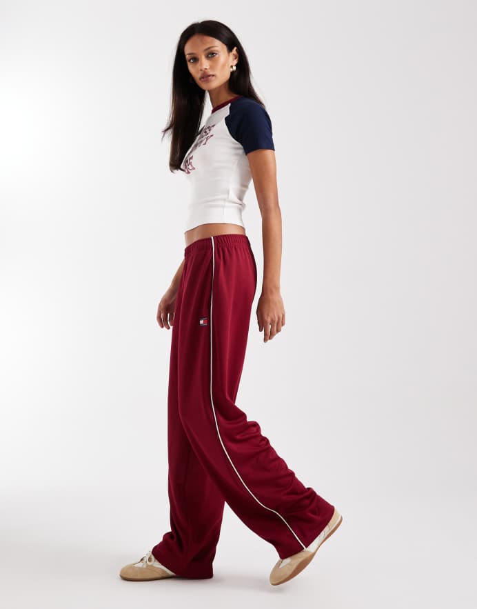 Tommy Jeans Pantalones de chándal rojos Archive de