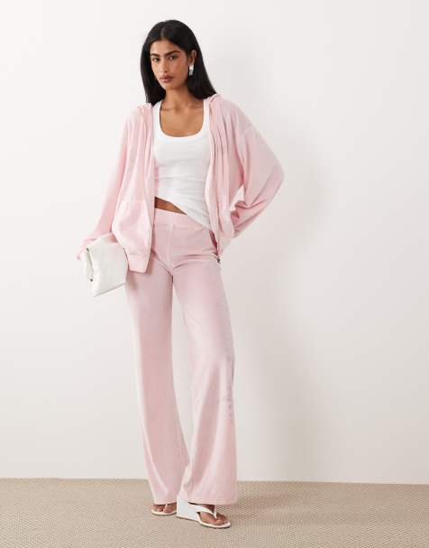 Pantalones de chándal rosa pastel de velour con detalle de logo de strass Daria de I.AM.GIA (parte de un conjunto) - view 1