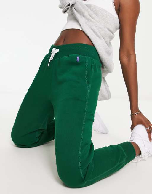 Pantalones de ch ndal verdes con bajos ajustados de Polo Ralph