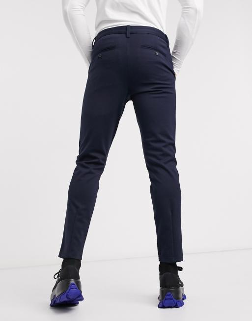 Pantalones de corte slim tapered en azul marino de Only & Sons, 2 de 4