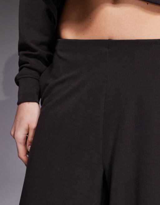 Pantalones de danza marrón moca de pernera ancha con parte delantera lisa de mezcla de modal ultrasuave de 4505, 4 de 5