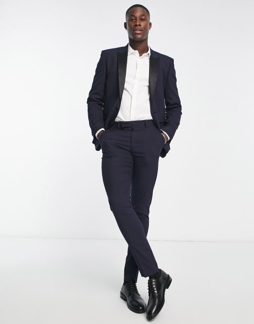 Pantalones de esmoquin azul marino de corte pitillo de ASOS DESIGN, 4 de 4