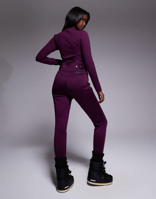 Pantalones de esquí color ciruela hidrófugos de corte pitillo de softshell de ASOS 4505 Ski, 2 de 5