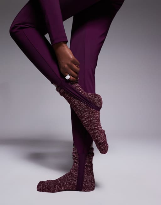 Pantalones de esquí color ciruela hidrófugos de corte pitillo de softshell de ASOS 4505 Ski, 4 de 5