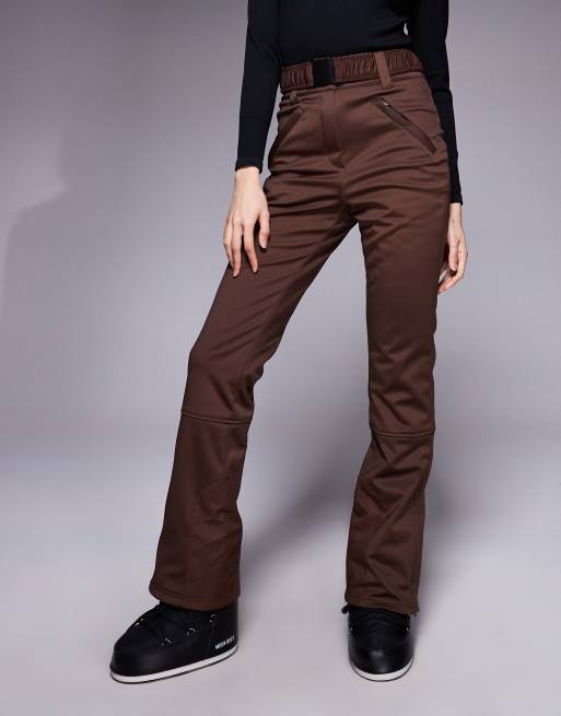 Pantalones de esquí marrón café de pernera recta con cinturón de tejido estilo softshell de ASOS 4505 Ski Tall, 2 de 5