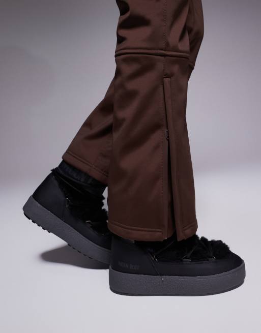 Pantalones de esquí marrón café de pernera recta con cinturón de tejido estilo softshell de ASOS 4505 Ski, 3 de 5