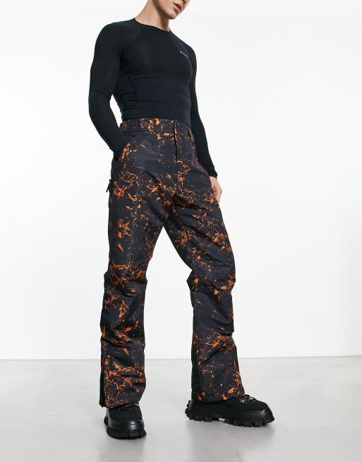 Pantalones de esquí negros con estampado naranja de Threadbare (parte de un conjunto)