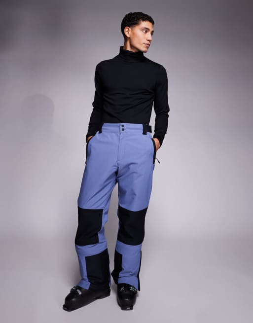 Pantalones de esquí negros y azul claro de pernera recta impermeables Ski de 4505, 2 de 5