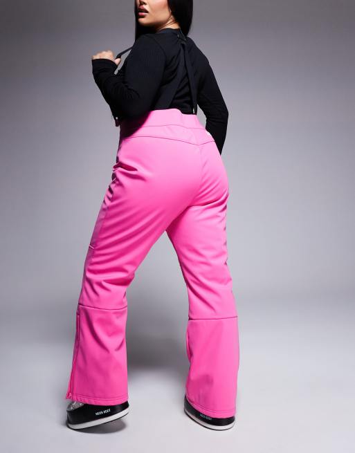 Pantalones de esquí rosas hidrófugos de corte acampanado de softshell Ski de 4505 Plus , 2 de 5