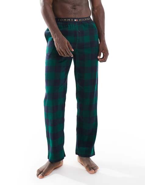 Pantalones de estar por casa a cuadros verdes de franela Original de Tommy Hilfiger - view 1