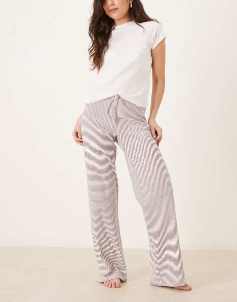 Pantalones de estar por casa a rayas rojas y blancas de Gina Tricot - view 1