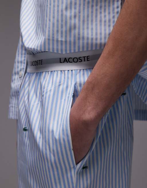 Pantalones de estar por casa azul claro con estampado integral de cocodrilos de Lacoste, 2 de 5