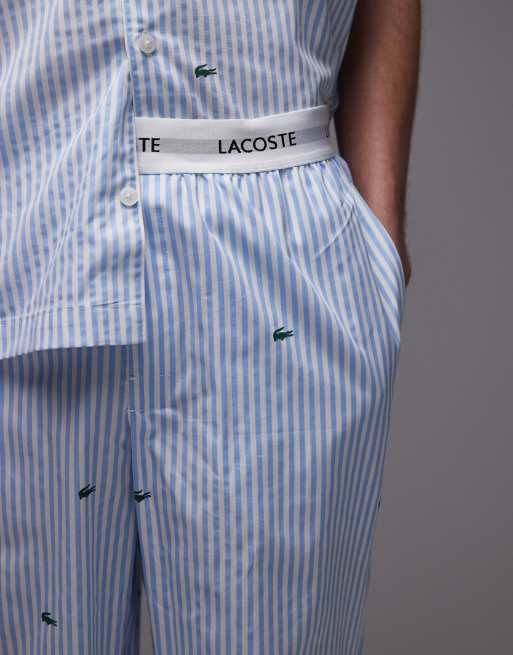 Pantalones de estar por casa azul claro con estampado integral de cocodrilos de Lacoste, 5 de 5