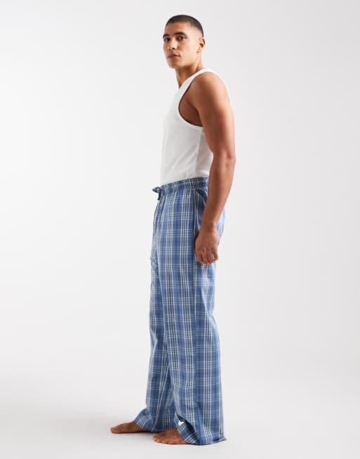 Pantalones de estar por casa azules a cuadros de ASOS DESIGN, 3 de 4
