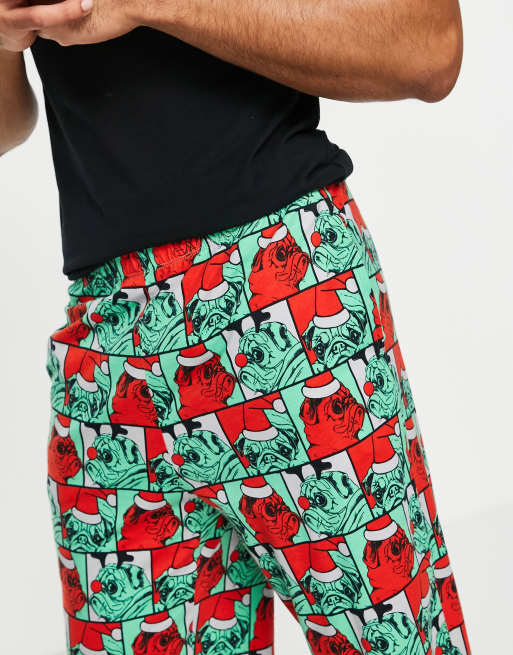Pantalones de estar por casa con estampado navideño de carlinos de ASOS DESIGN, 3 de 4