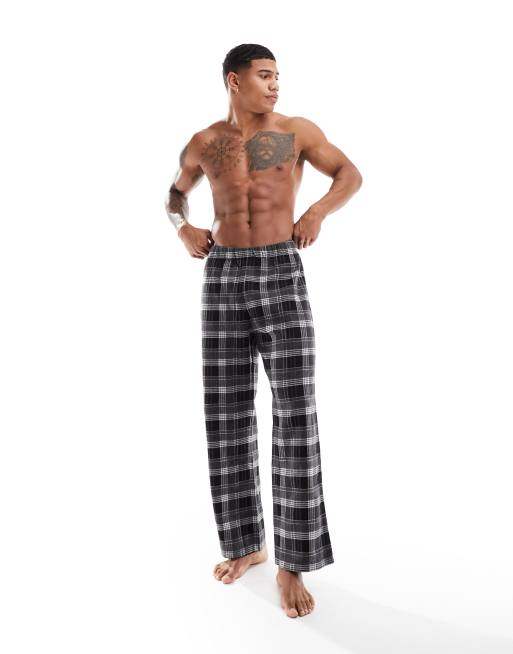 Pantalones de estar por casa grises a cuadros de ASOS DESIGN