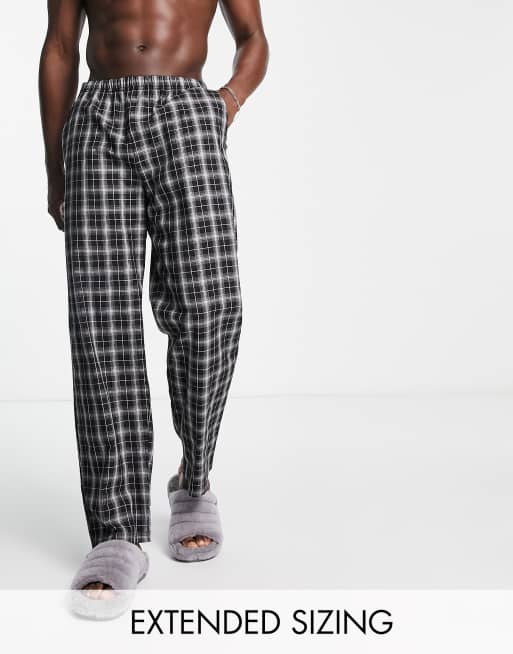 Pantalones de estar por casa negros a cuadros de ASOS DESIGN