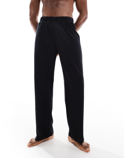 Pantalones de estar por casa negros de punto liso de ASOS DESIGN, 3 de 4