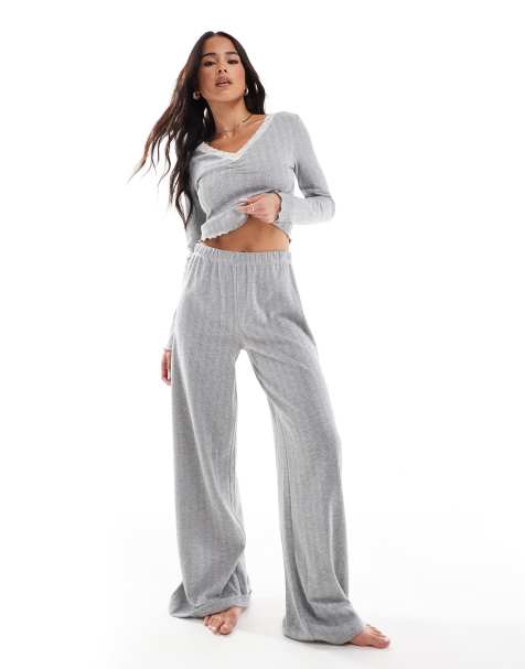 Pantalones de pernera ancha de pointelle de Miss Selfridge (parte de un conjunto) - view 1