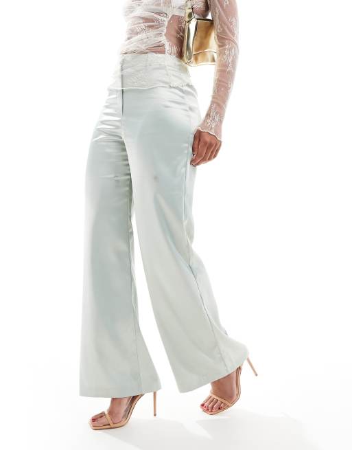 Pantalones de pernera ancha de satén de Miss Selfridge (parte de un conjunto)