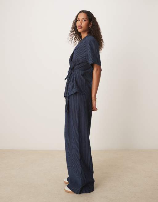 Pantalones de pernera ancha de tejido efecto denim de ASOS DESIGN (parte de un conjunto), 3 de 5