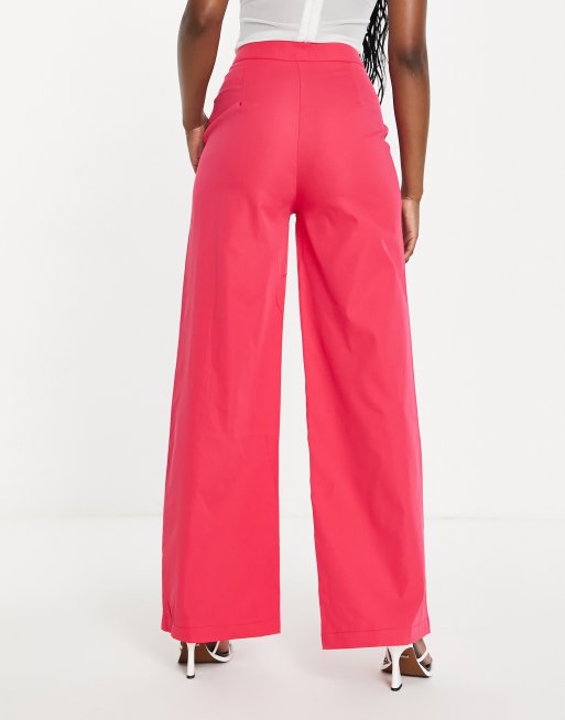 Pantalones de pernera ancha rosa intenso de Missy Empire (parte de un conjunto), 3 de 4