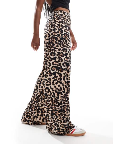 Pantalones de pernera ancha sin cierres con estampado de leopardo de Vila - view 1