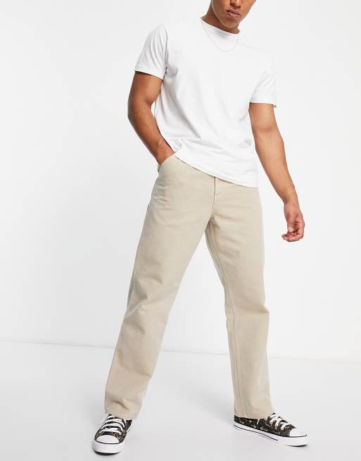 Pantalones de pernera recta estilo worker con lavado marrón Single Knee de Carhartt WIP