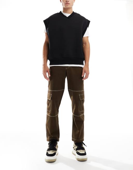 Pantalones de pernera recta y estilo militar con pespuntes en contraste de Kickers