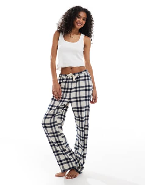 Pantalones de pijama a cuadros azul marino de Lindex - view 1