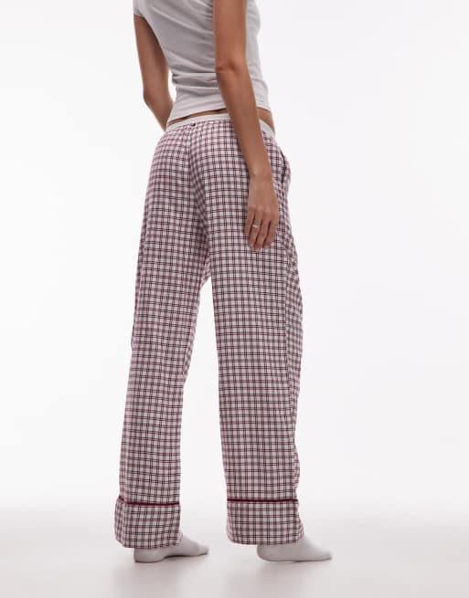 Pantalones de pijama a cuadros vichy rojos de Tommy Hilfiger, 2 de 4