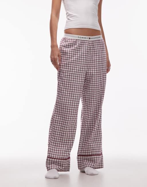 Pantalones de pijama a cuadros vichy rojos de Tommy Hilfiger, 3 de 4