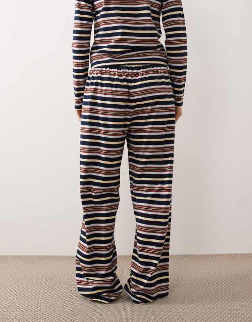 Pantalones de pijama a rayas azul marino, amarillas y marrones Taylor de ASOS DESIGN, 4 de 4