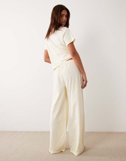 Pantalones de pijama amarillo pastel de algodón Mix & Match de ASOS DESIGN, 5 de 5