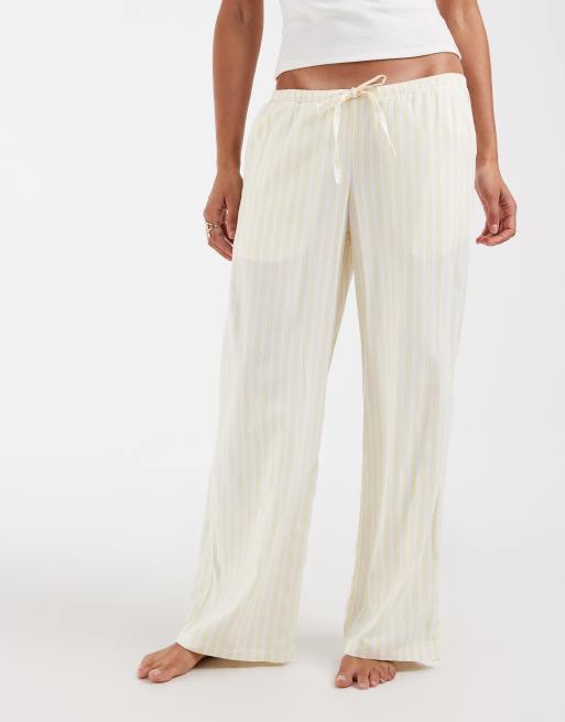 Pantalones de pijama amarillos de pernera ancha de Hollister , 2 de 4