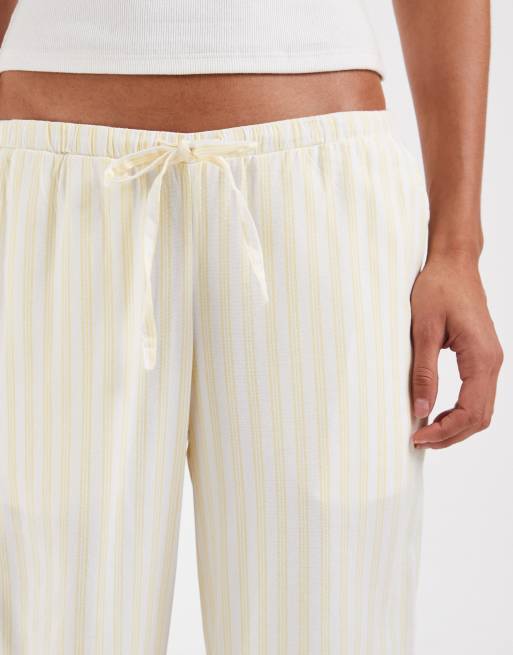 Pantalones de pijama amarillos de pernera ancha de Hollister , 3 de 4