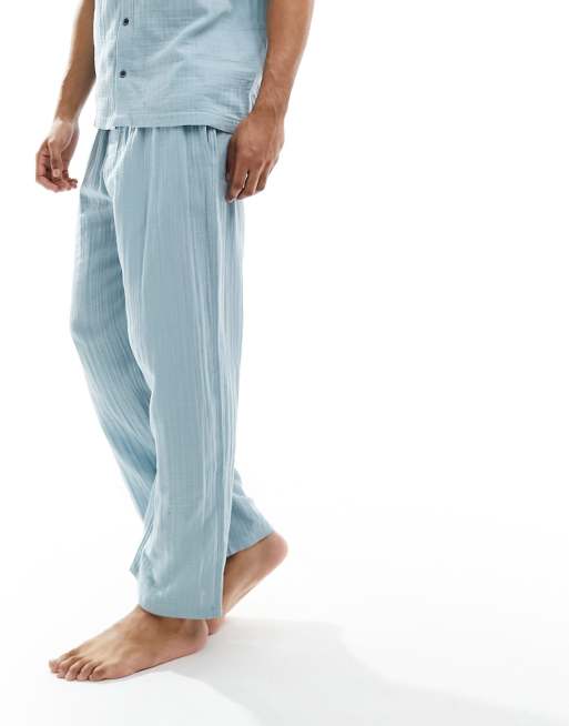 Pantalones de pijama azul bebé con acabado texturizado Pure de Calvin Klein, 5 de 5