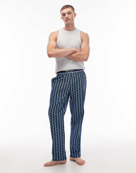 Pantalones de pijama azul marino con monograma de Lacoste - view 1