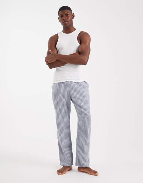 Pantalones de pijama azules a rayas de New Look - view 1