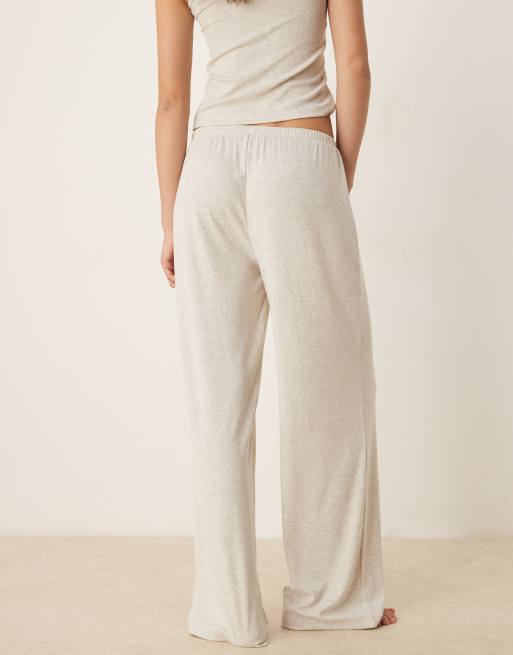 Pantalones de pijama beis acanalados Mix & Match de ASOS DESIGN, 2 de 4