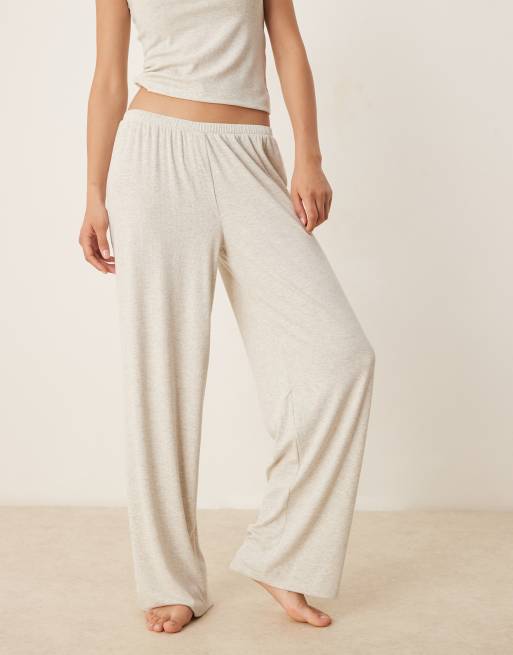 Pantalones de pijama beis acanalados Mix & Match de ASOS DESIGN, 4 de 4