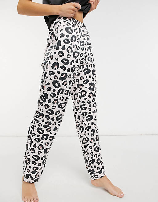 Pantalones de pijama con estampado de leopardo de satén de Loungeable
