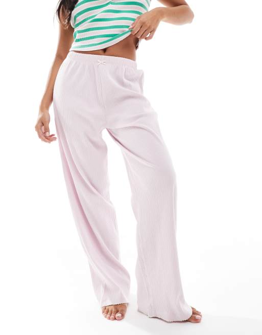 Pantalones de pijama lilas de canalé Mix & Match de ASOS DESIGN Petite, 2 de 5